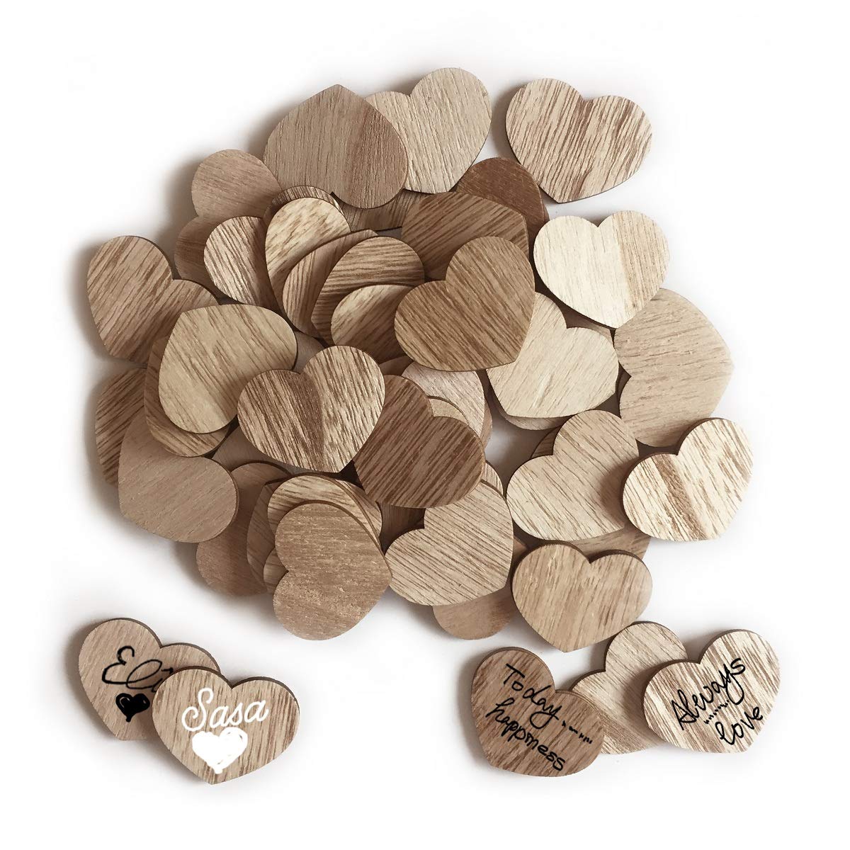 Wooden craft hearts