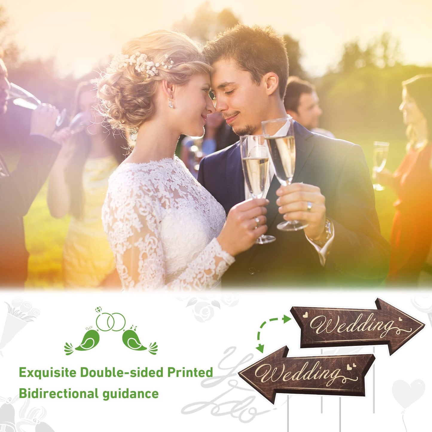 Double sided directional wedding arrows