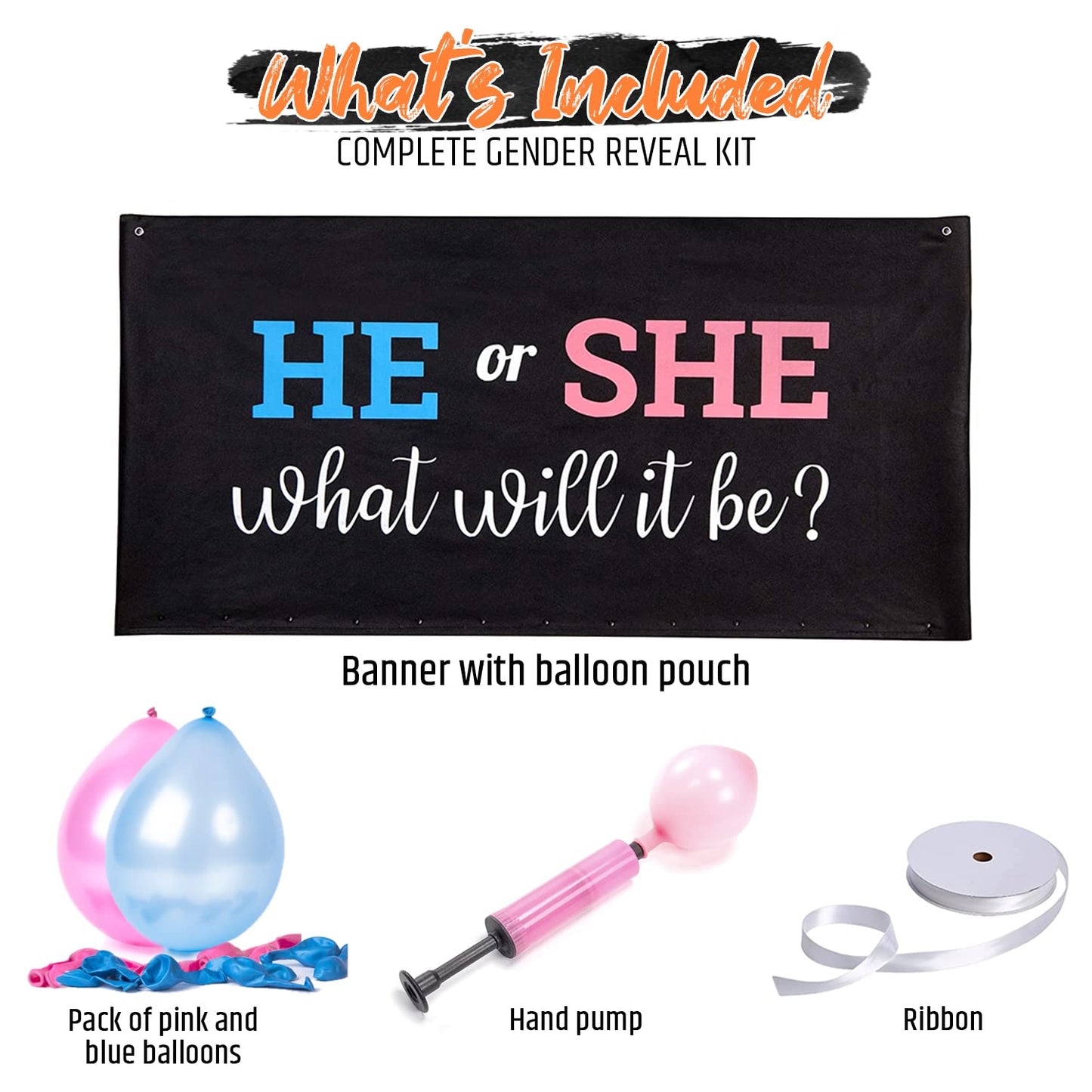 What will it be balloon banner pouch kit