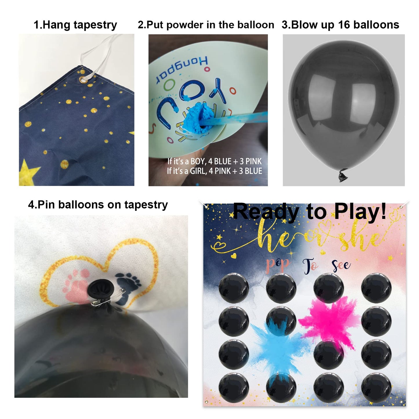 Dart board game for gender reveal instructions