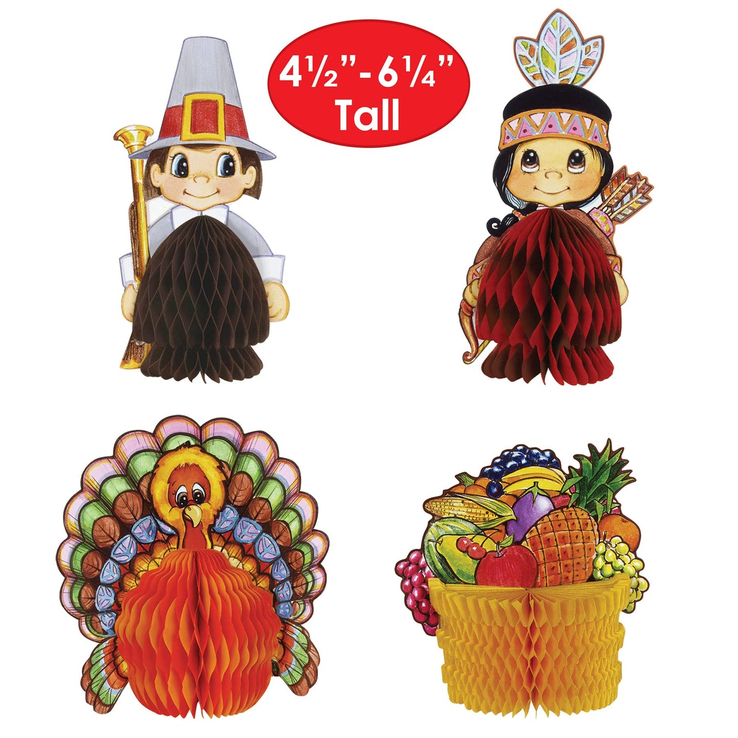 Decorative Thanksgiving Playmates, 4-Pack