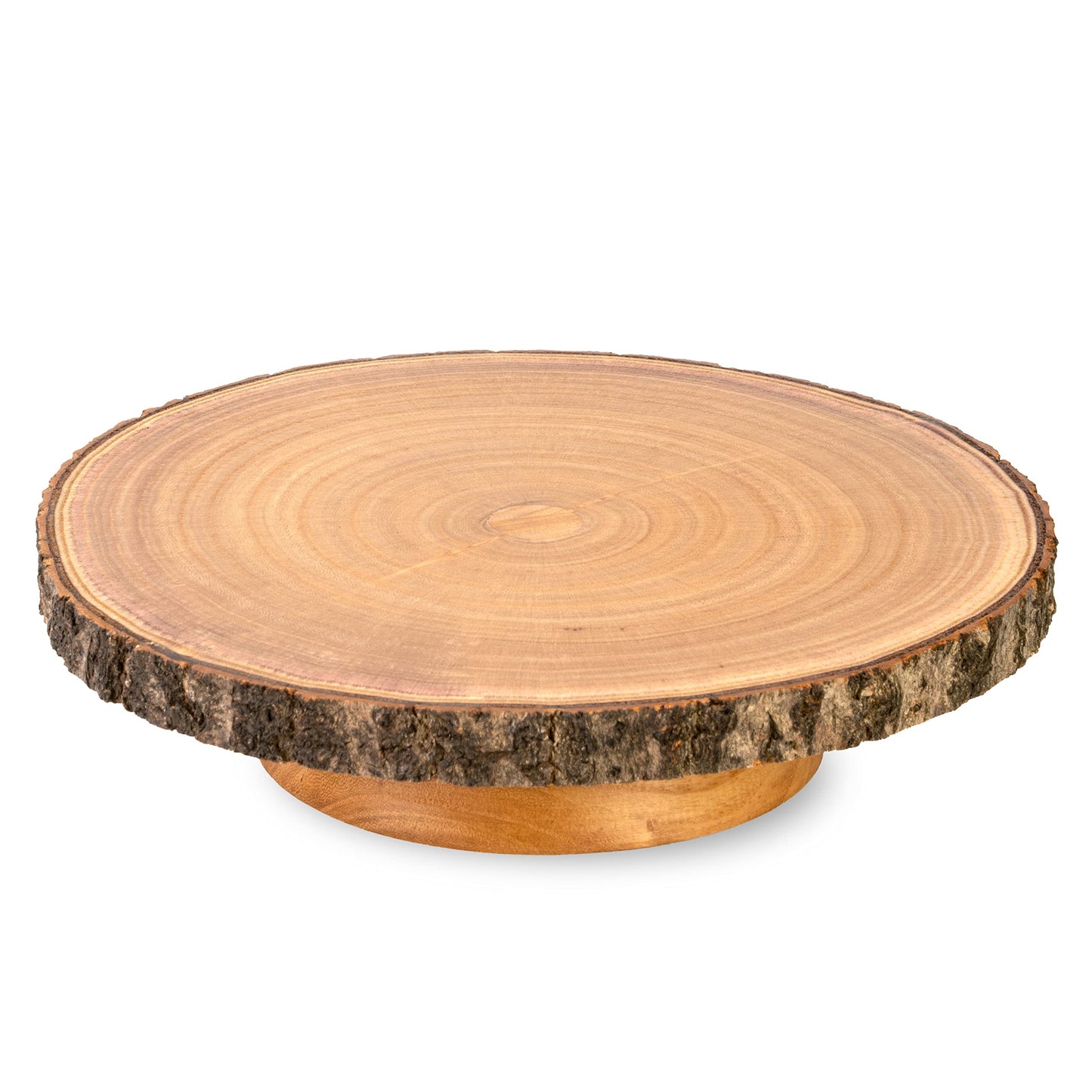 Round wooden cake display board