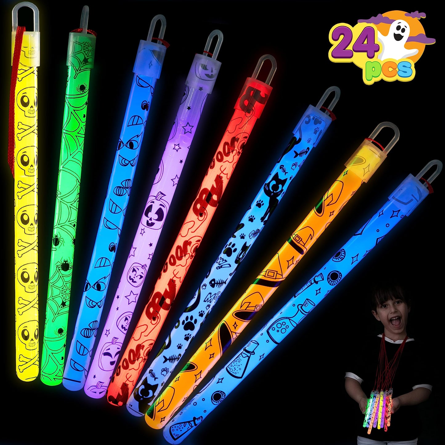 24 pcs glow sticks