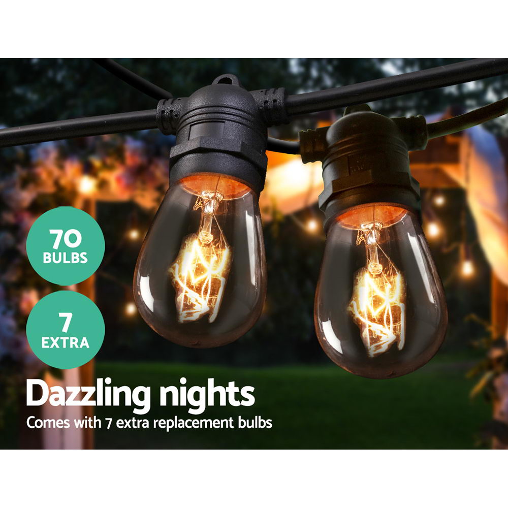 Jingle Jollys 65m Festoon String Lights Christmas Bulbs Party Wedding Garden Party Occasions > Lights