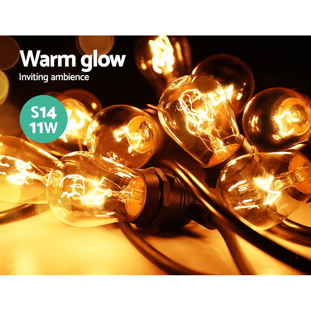 Jingle Jollys 65m Festoon String Lights Christmas Bulbs Party Wedding Garden Party Occasions > Lights