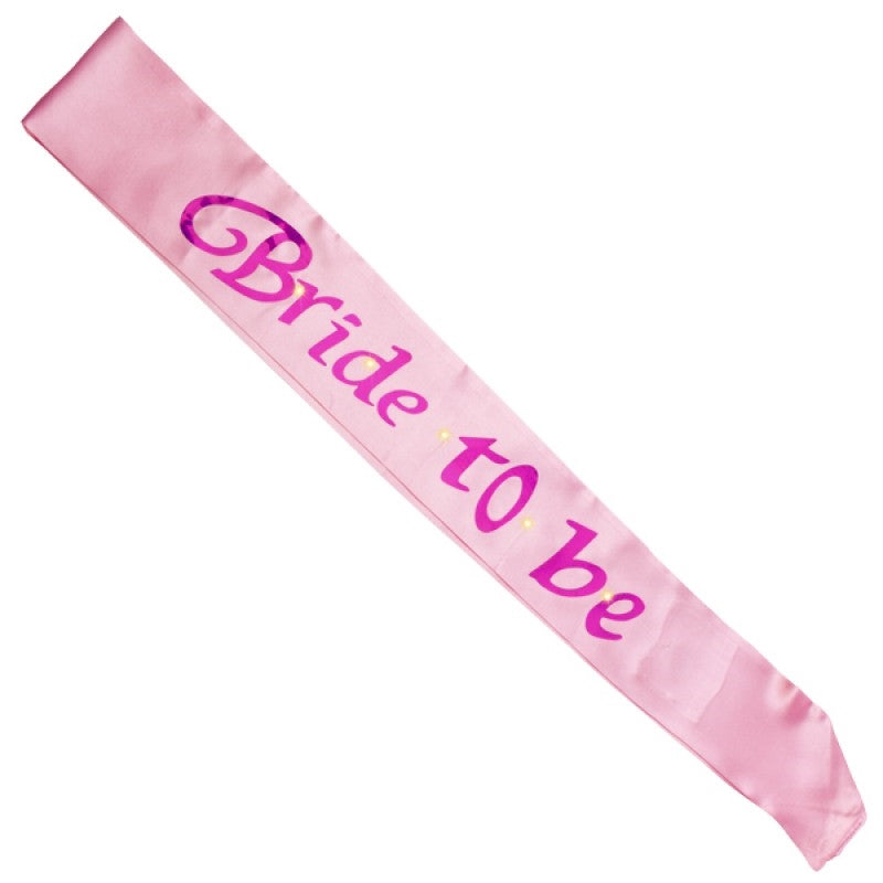 Pink Bride To Be Flashing Sash Occasions > Wedding Accessories
