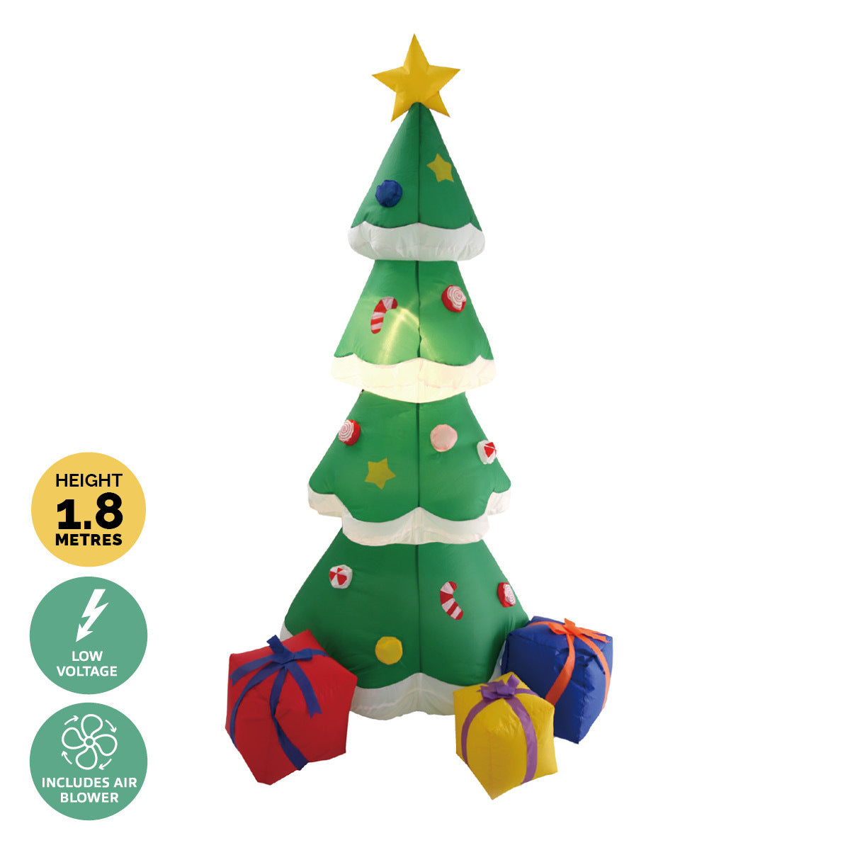 Christmas By Sas 1.8m Self Inflatable LED Tree With Presents Occasions > Christmas