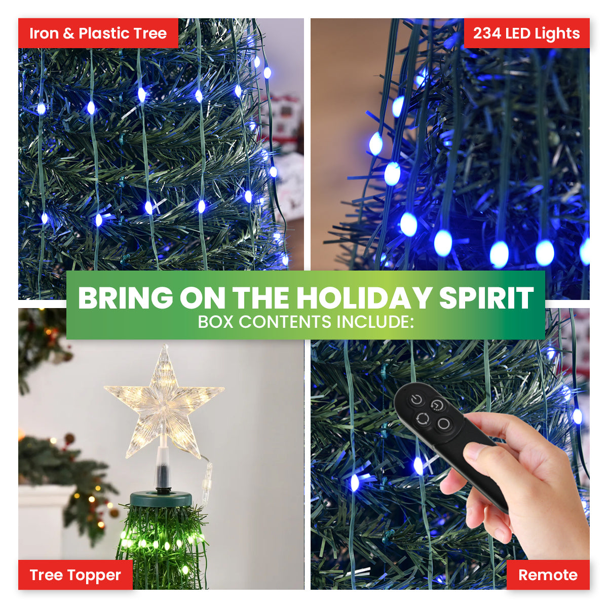 SAS Electrical 1.5m Christmas Tree & Star Pop-Up Design Remote Controlled Occasions > Christmas