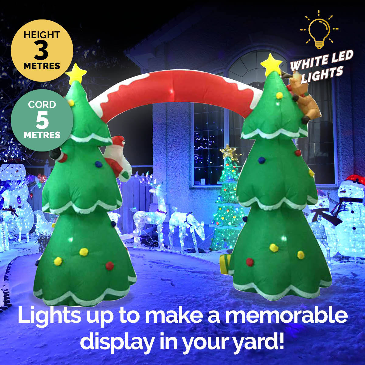 Christmas By Sas 3m x 2.4m Christmas Tree Arch Self Inflating LED Lights Occasions > Christmas