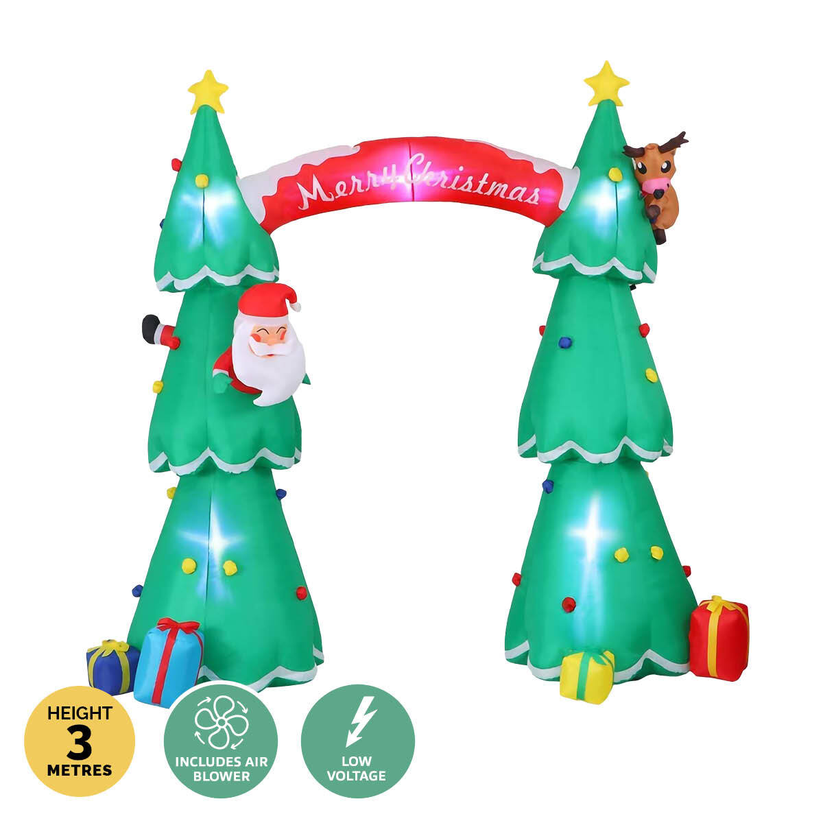 Christmas By Sas 3m x 2.4m Christmas Tree Arch Self Inflating LED Lights Occasions > Christmas