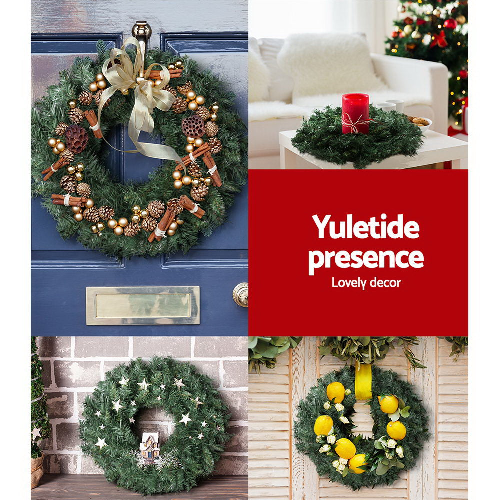 Jingle Jollys Christmas Wreath 60cm Xmas Tree Decoration Green Occasions > Christmas