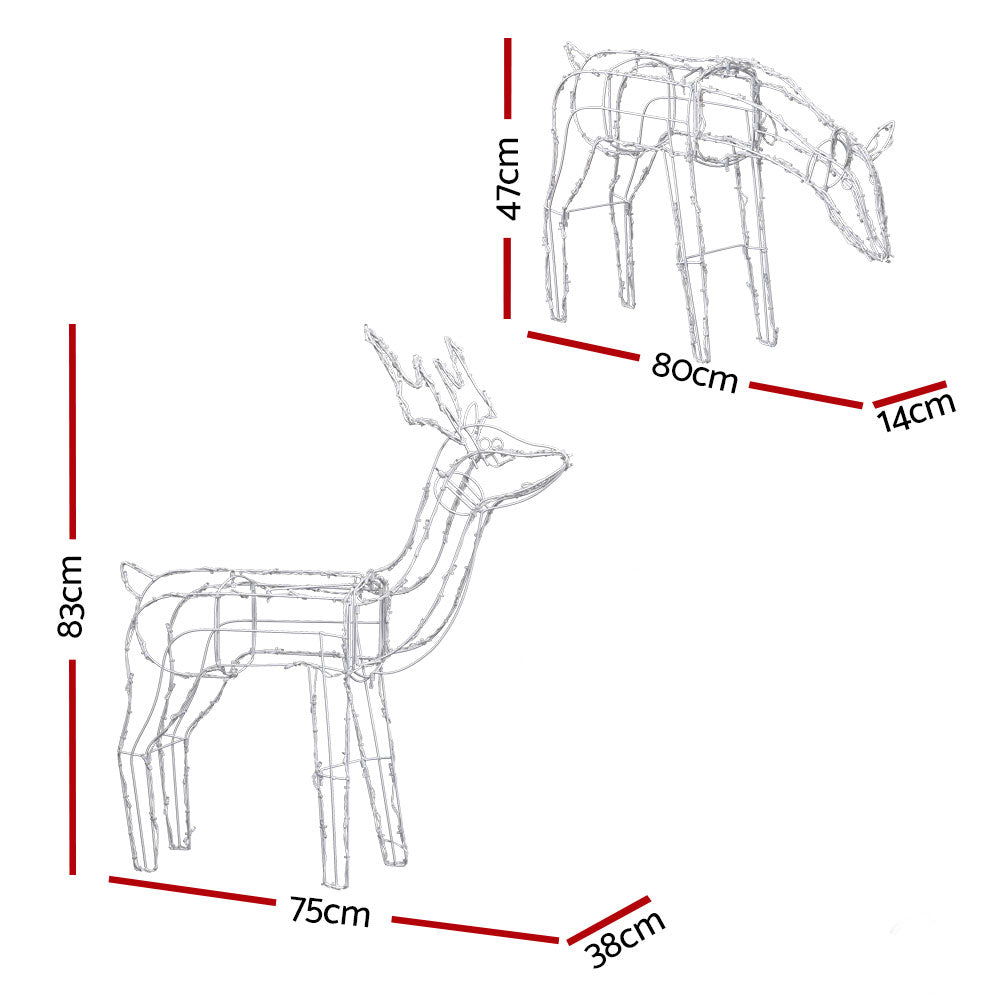 Jingle Jollys Christmas Motif Lights LED Rope Reindeer Waterproof Solar Powered Occasions > Christmas
