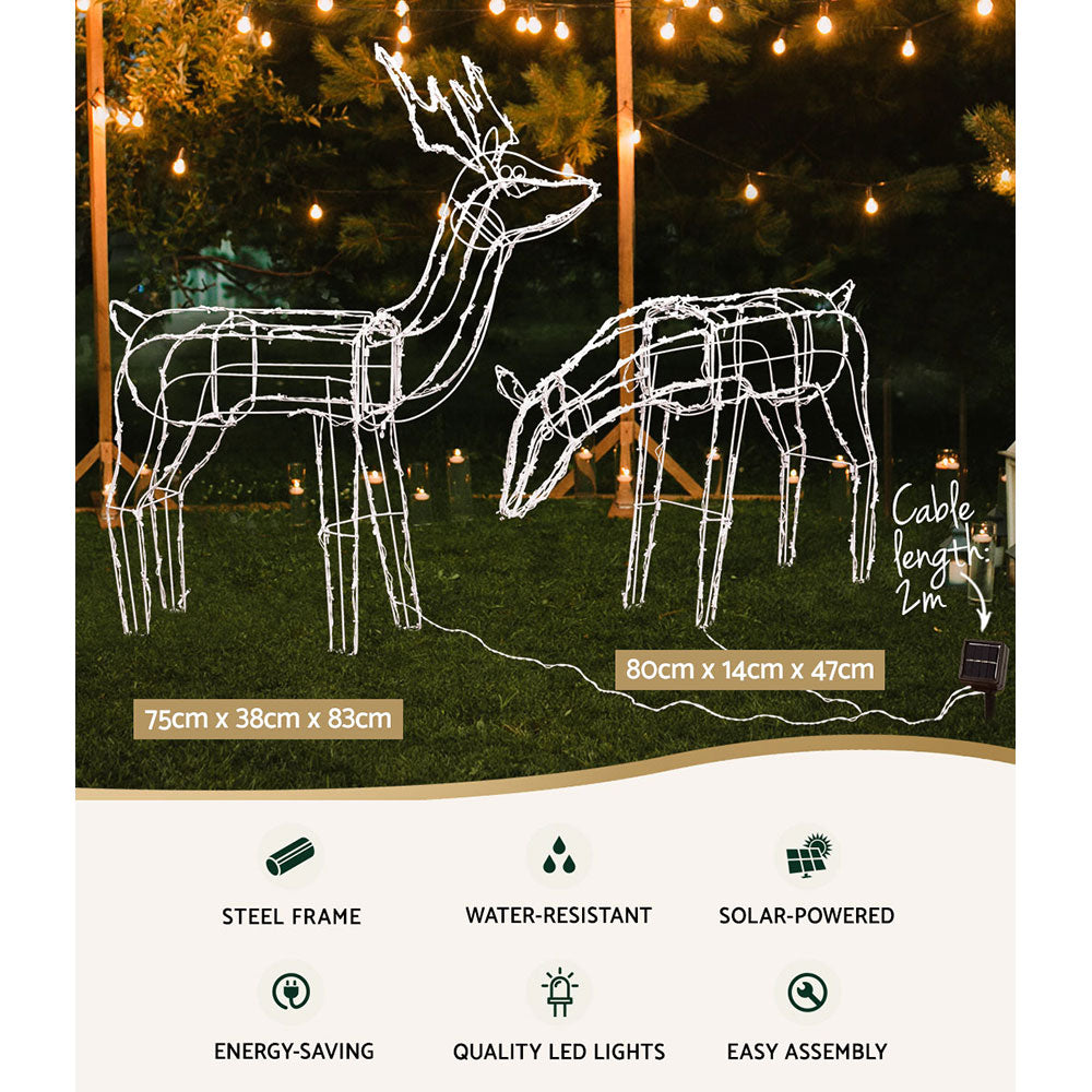 Jingle Jollys Christmas Motif Lights LED Rope Reindeer Waterproof Solar Powered Occasions > Christmas