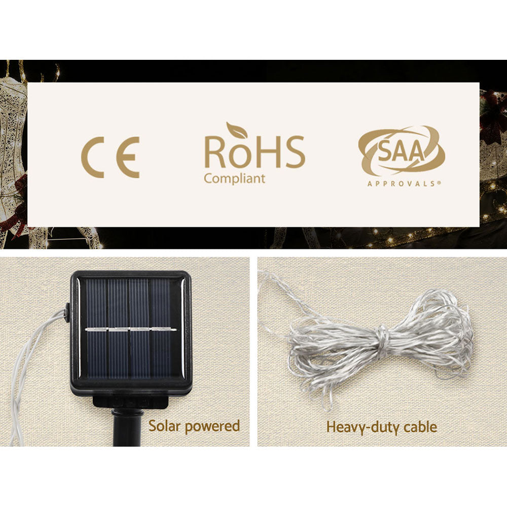 Jingle Jollys Christmas Motif Lights LED Rope Reindeer Waterproof Solar Powered Occasions > Christmas
