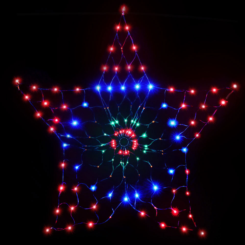 Jingle Jollys Christmas Lights Motif LED Star Net Waterproof Outdoor Colourful Occasions > Lights