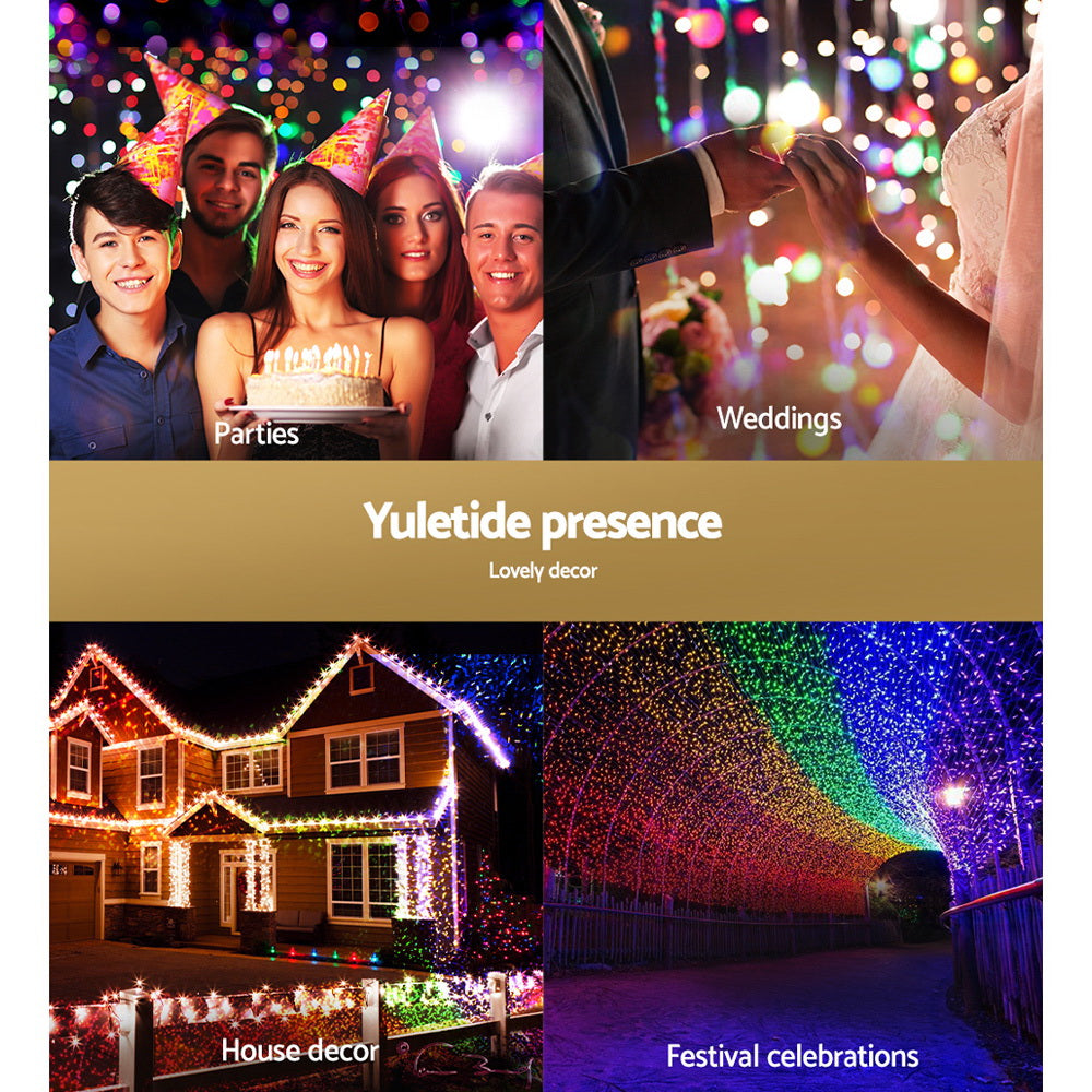 Jingle Jollys 100M Christmas String Lights 500LED Multi Colour Occasions > Lights