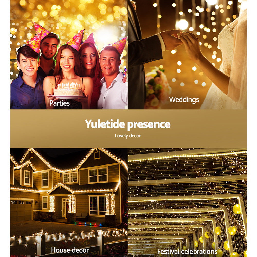 Jingle Jollys 100M 500 LED Christmas String Lights Warm White Occasions > Lights