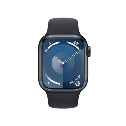 Apple Watch Series 9 [GPS + Cellular 41-mm] Smartwatch with Aluminum Case with Midnight Sport Band S/M