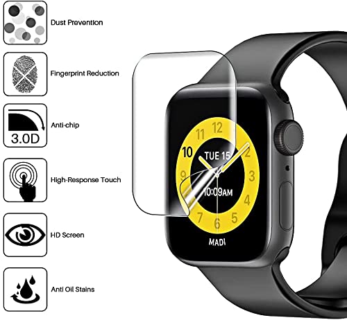 T Tersely [3 Pack] Screen Protector for Apple Watch Series 9 8 7-41 MM,Premium TPU Soft Full Coverage Film for iWatch S9/S8/S7 41mm