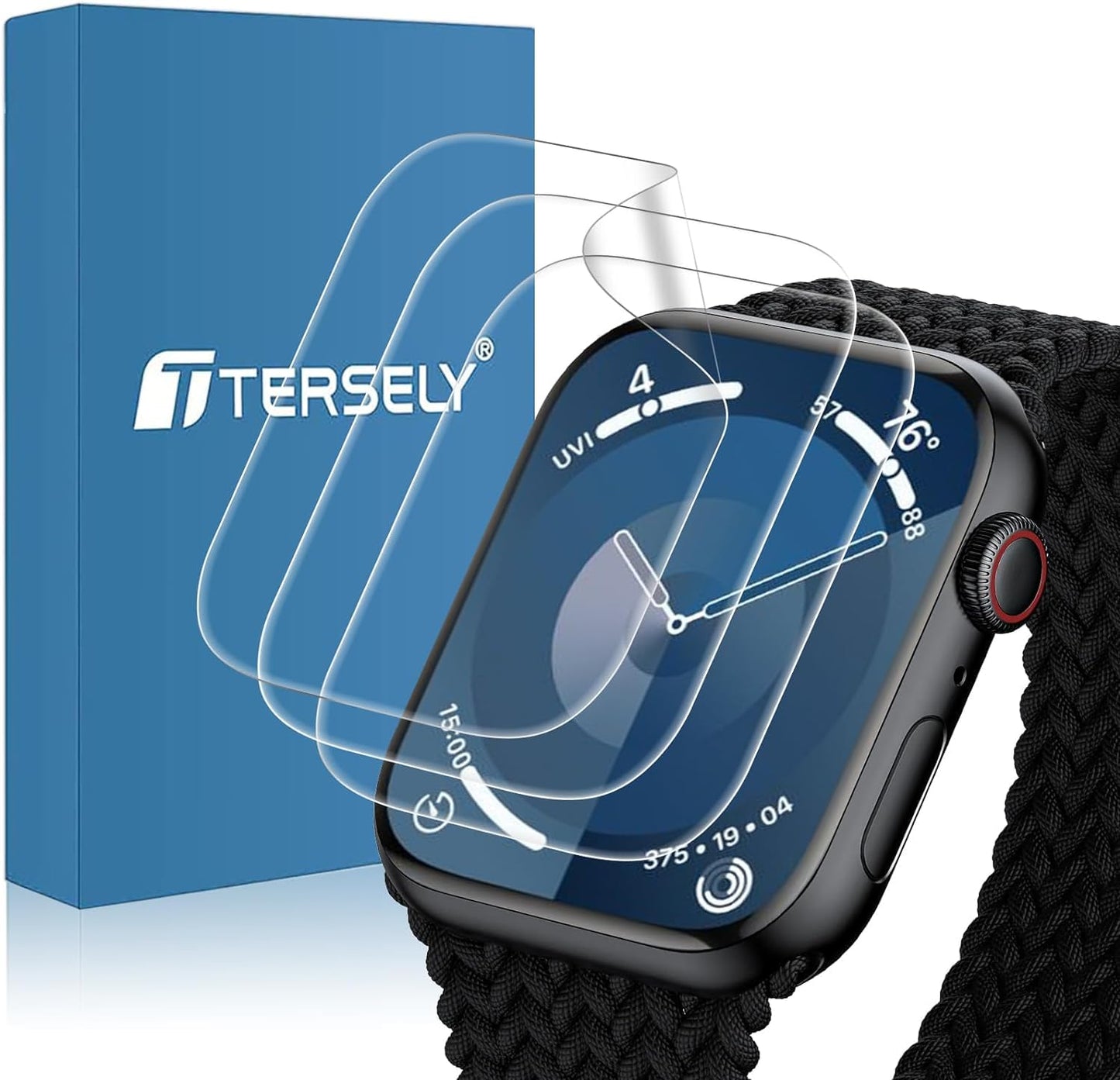 T Tersely [3 Pack] Screen Protector for Apple Watch Series 9 8 7-41 MM,Premium TPU Soft Full Coverage Film for iWatch S9/S8/S7 41mm