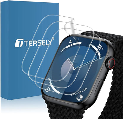 T Tersely [3 Pack] Screen Protector for Apple Watch Series 9 8 7-41 MM,Premium TPU Soft Full Coverage Film for iWatch S9/S8/S7 41mm