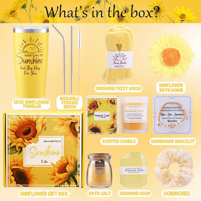 Gifts for Women Hamper - Gift Basket to Pamper, Ideal for Mothers Day, Valentines Day Gift Box Pack, 20oz Tumbler & Socks Care Set for New Years, Birthday, Girlfriend, Mom, Coworker, Wife