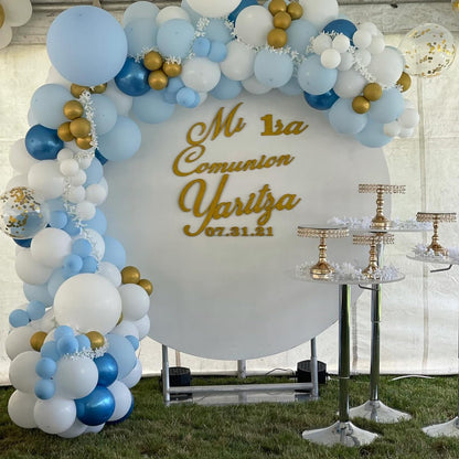 Blue Balloon Garland Arch Kit, 140PCS Royal Blue and White Balloon Arch Kit Different Sizes 5 10 12 18 Inch Latex Balloons for Baby Shower Boys Birthday Gender Reveal Wedding Prom Party Decorations