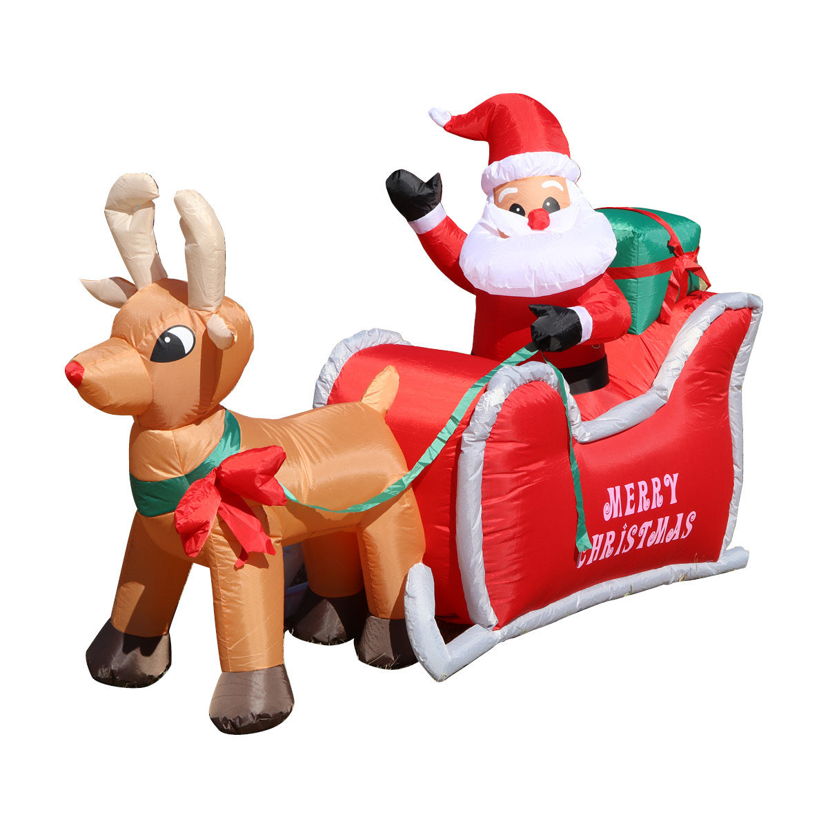 Christmas By Sas 1.2m LED Self Inflatable Santa Sleigh & Rudolph