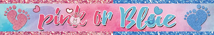 Pink or blue baby shower banner