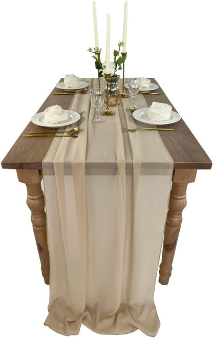 Beige colour table runner