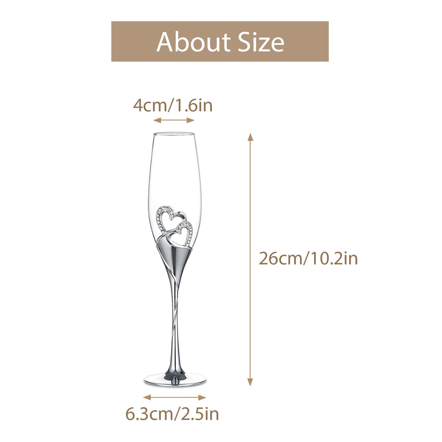 Crystal toasting glass dimensions