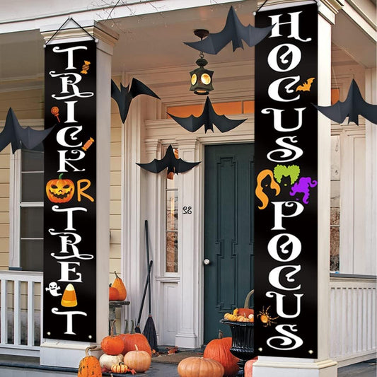 Halloween Decorations Outdoor - Trick Or Treat, Hocus Pocus Banners 