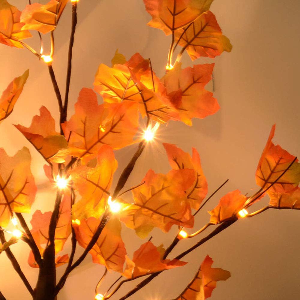 LED illuminated fall leaf tree