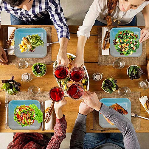 Teal Square Paper Plates | Biodegradable Party Plates 