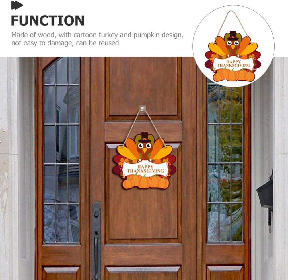 Thanksgiving Turkey Hanging Door Sign