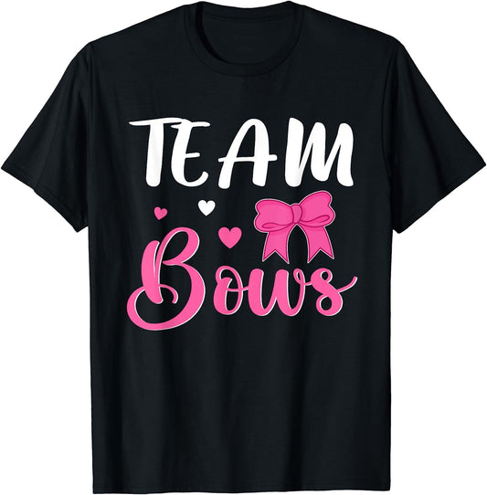 Burnouts or Bows Team Bows Gender Reveal T-Shirt