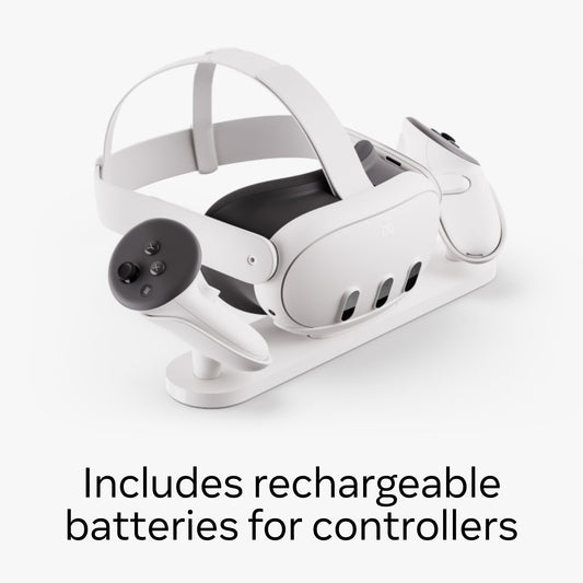 Includes rechargeable batteries for controllers