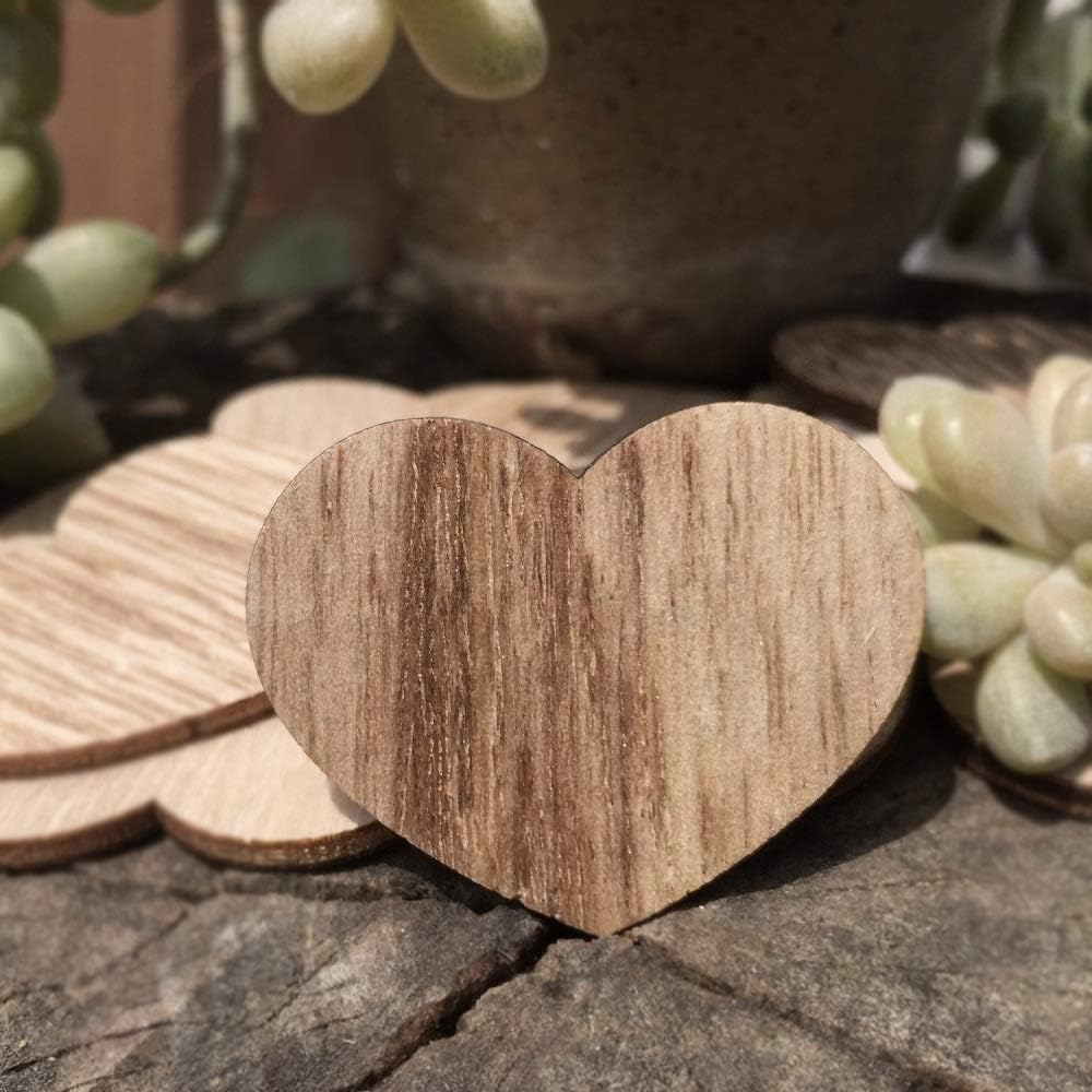 Wood grain craft hearts