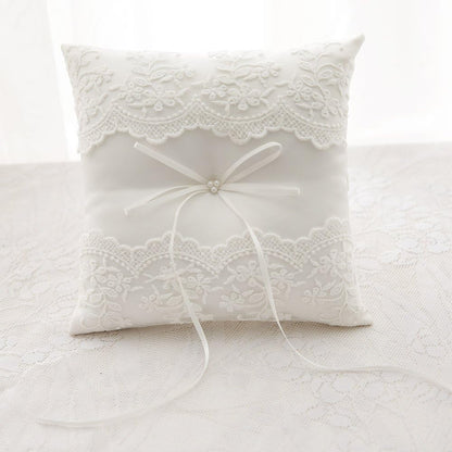 Ivory Lace Ring Cushion