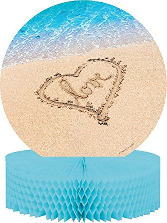 Centerpiece with Honeycomb and Glitter, Beach Love