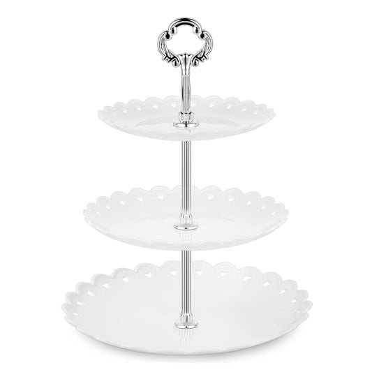 3-Tier Cupcake Stand Plastic Dessert Stand Pastry Serving Platter