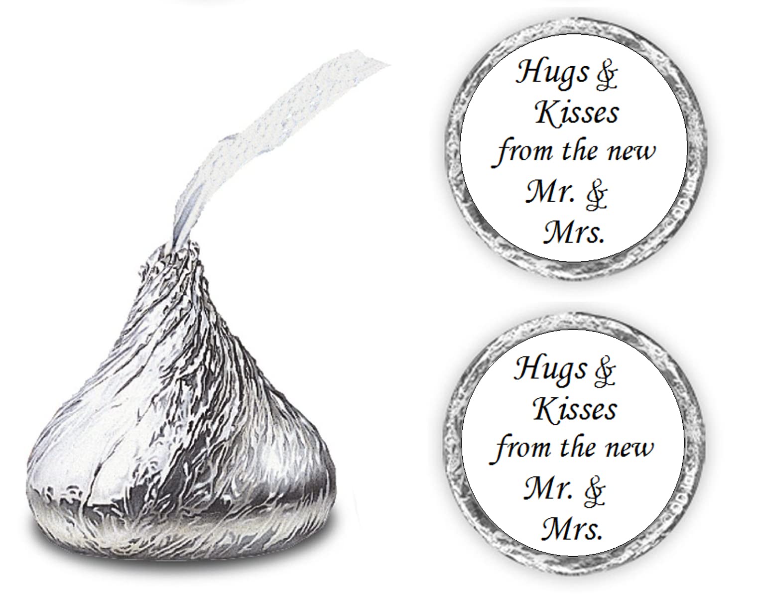 Hugs and Kisses from the new Mr. & Mrs. Hershey Kiss Wedding Stickers 324 pcs