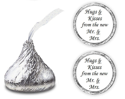 Hugs and Kisses from the new Mr. & Mrs. Hershey Kiss Wedding Stickers 324 pcs