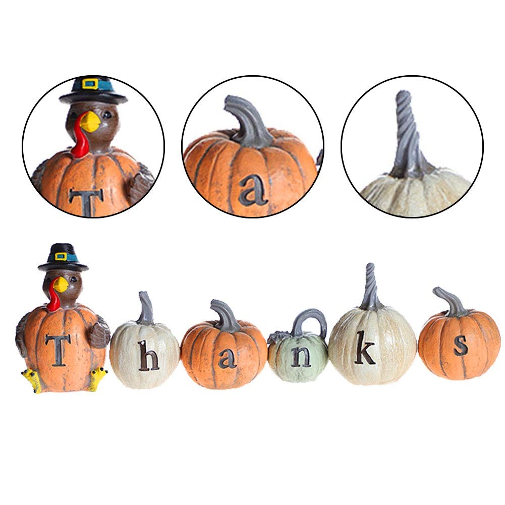 Turkey and pumpkin decorations