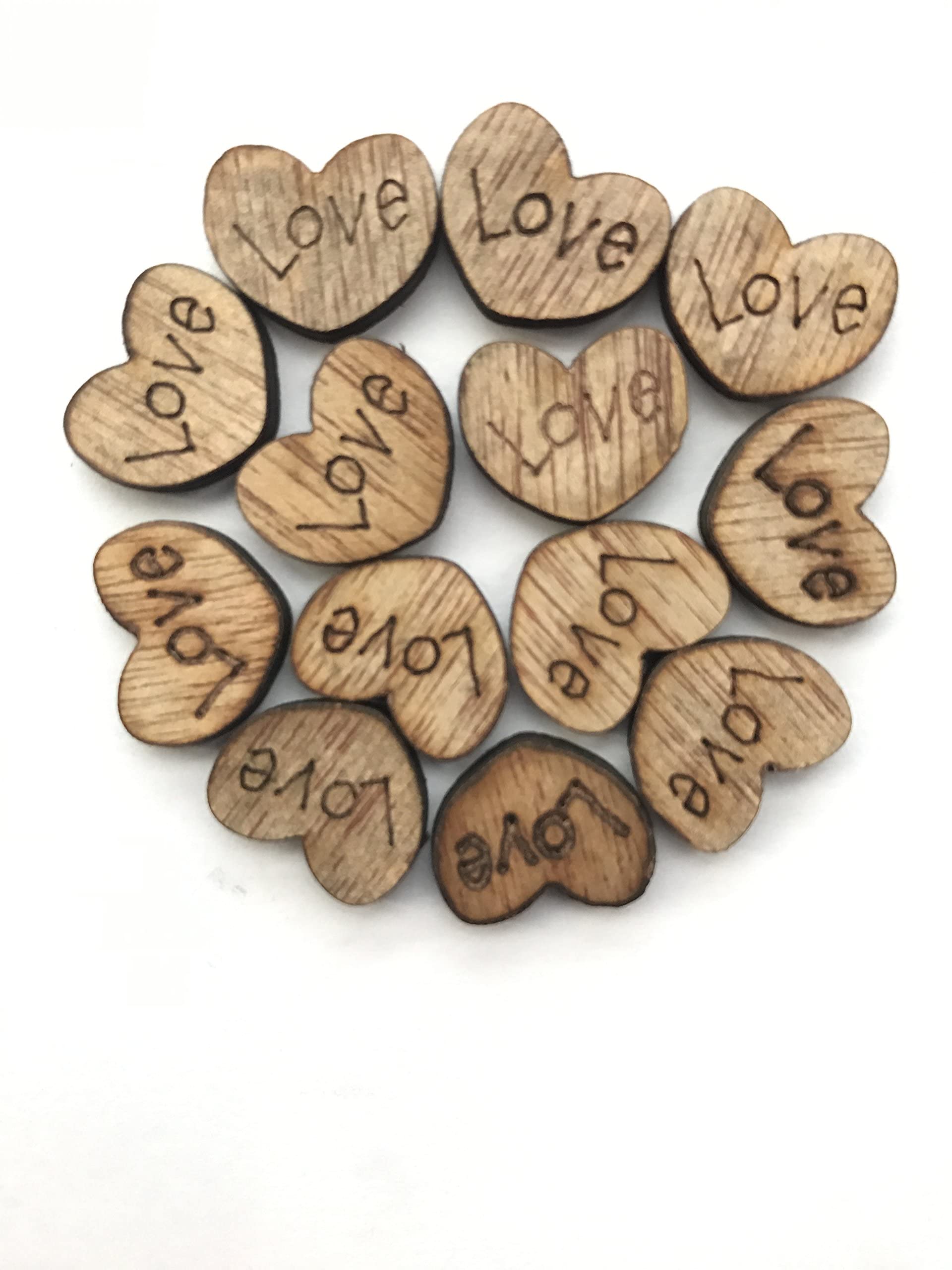 Wood craft love hearts table decor