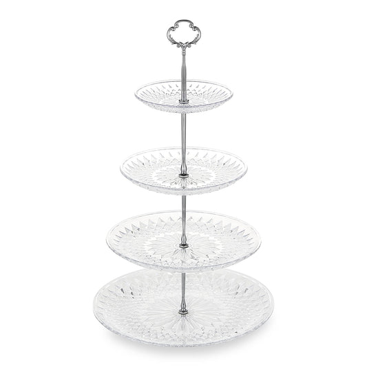 4-Tier Cupcake Stand Elegant Plastic Pastry Serving Platter 