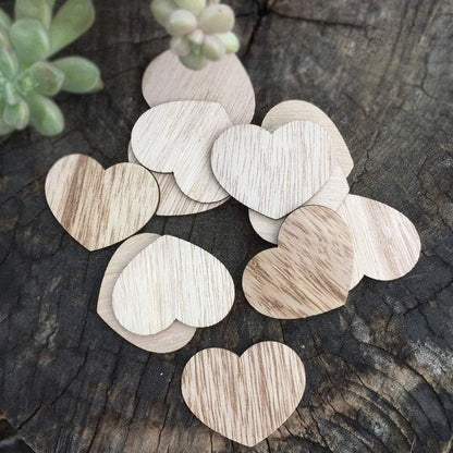 Wooden Hearts for Guest Book Pack of 50 PCS (Brown)
