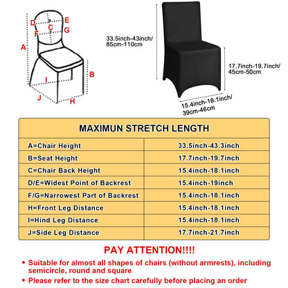 Stretch fabric chair covers specifications