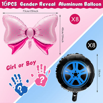 Girl or Boy Foil Balloons 16pce