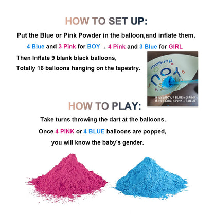 How to play gender reveal dart game